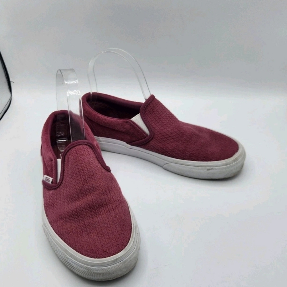 Vans Maroon Woven Slip On Sneakers Shoes Womens Size 6.5 Mens Size 5.0